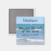 Zout van de aarde Foto van Ocean Bible Verse Magneet (Voorkant / Achterkant)