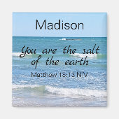 Zout van de aarde Foto van Ocean Bible Verse Magneet (Voorkant)