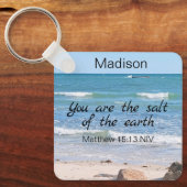 Zout van de aarde Foto van Ocean Bible Verse Sleutelhanger (Voorkant)