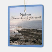 Zout van de Aarde Ocean Bijbel Verse Kerstmis Keramisch Ornament (Links)