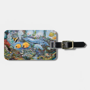 Zout water aquarium bagagelabel