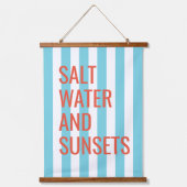 Zout water en Zonsondergangen Blue Cabana Stripe Hangend Wandkleed (Voorkant)