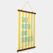 Zout water en Zonsondergangen geel Cabana streep Hangend Wandkleed (Gebogen)
