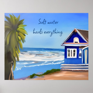 Zout water geneest alles   Beach Quote Poster