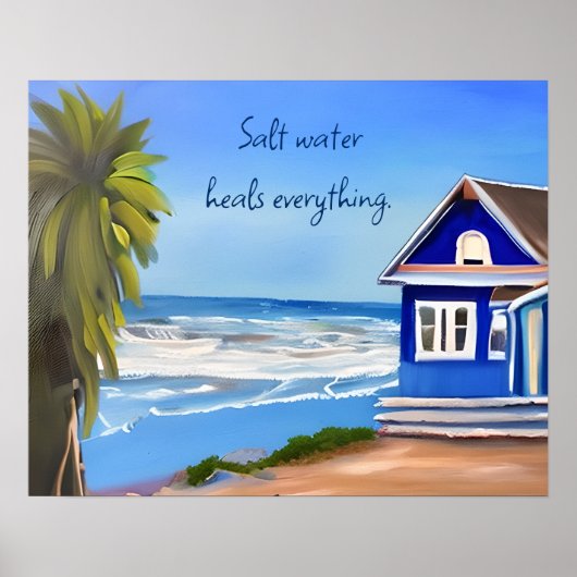 Zout water geneest alles | Beach Quote Poster (Voorkant)