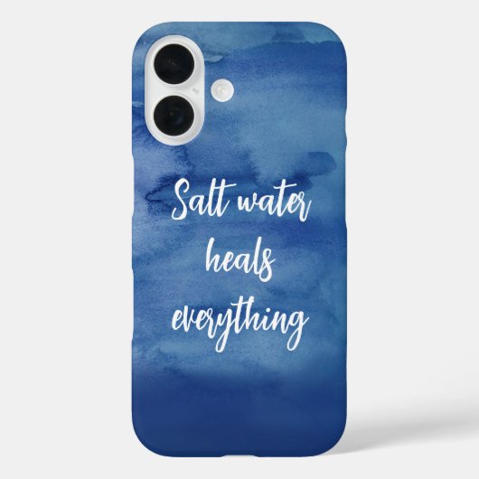 Zout water geneest alles blauwe textuur citaat Case-Mate iPhone case (Achterkant)