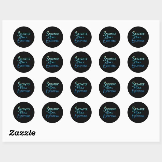 Zout water geneest alles strand vakantie vibes ronde sticker (Vel)