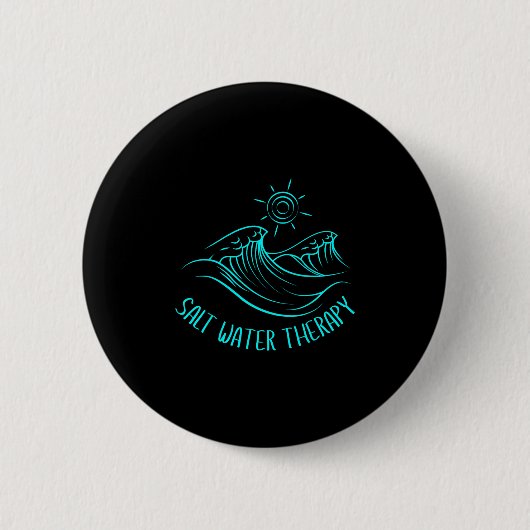 Zout Water Therapie Strand Lover Ocean Waves Zomer Ronde Button 5,7 Cm (Voorkant)
