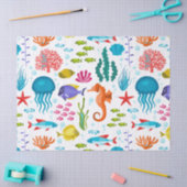 Zout water zeedieren en levensbeschrijving tissuepapier (Craft)