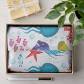 Zout water zeedieren en levensbeschrijving tissuepapier (Geschenk)