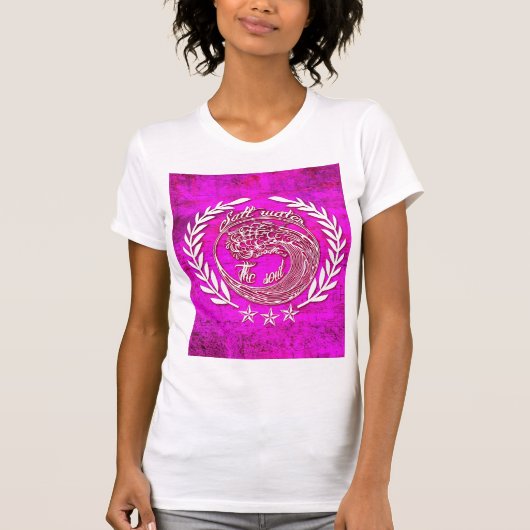 Zout water zweeft de ziel in roze. t-shirt (Voorkant)