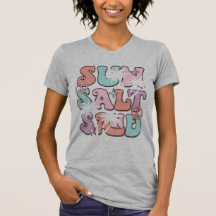 Zout Zand Strand voor Vrouwen Zomer Kokosnoot Boom T-shirt