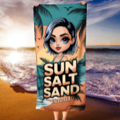 Zout Zand Zomer Vibe Strand Palmbomen Vogels Strandlaken