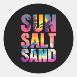 Zout Zand Zomerstrand Vibes Familie Vakantie R Ronde Sticker
