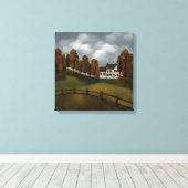 Zoutdoos Huis Bomen en Heuvels Canvas Afdruk (Insitu (Houten vloer))