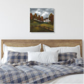 Zoutdoos Huis Bomen en Heuvels Canvas Afdruk (Insitu (Slaapkamer))