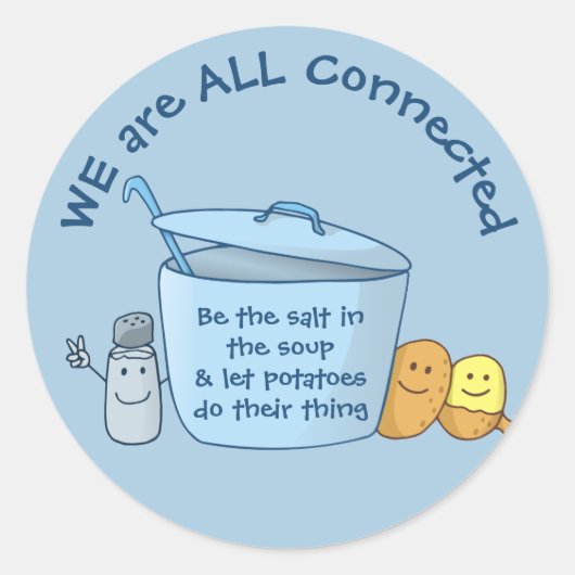 Zoute Aardappelsoep Ronde Sticker (Voorkant)