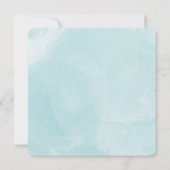 Zoute Blauwe Waterverf Bruiloft Kaart (Achterkant)