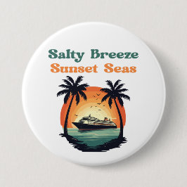 Zoute Bries Zonsondergang Zeeën Retro Cruise Sfeer Ronde Button 7,6 Cm