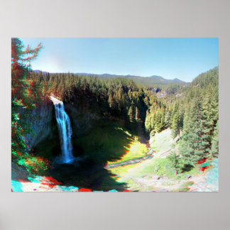 Zoute Creek-Herfsten, Oregon 3D Anaglyph-Poster Poster