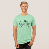 Zoute handpalm ontwerp Tri-Blend shirt (Voorkant volledig)