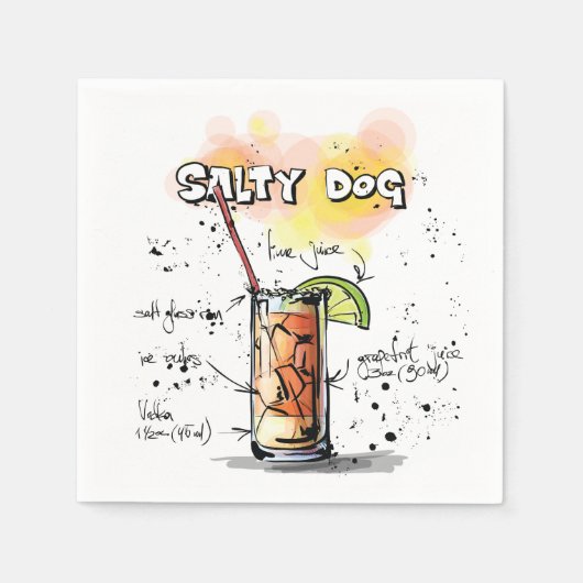 Zoute Hond Drink Recept Cocktail servet (Voorkant)