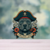Zoute hond Pitbull Acryl Bord (Neutraal)