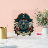 Zoute hond Pitbull Acryl Bord (Huwelijk)