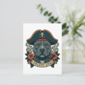 Zoute Hond Pitbull Briefkaart (Staand voorkant)