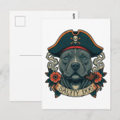 Zoute Hond Pitbull Briefkaart (Voorkant / Achterkant)