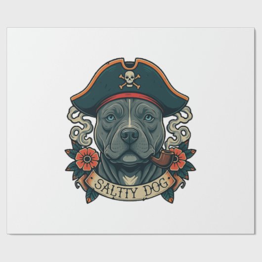 Zoute Hond Pitbull Cadeaupapier (Vlak)