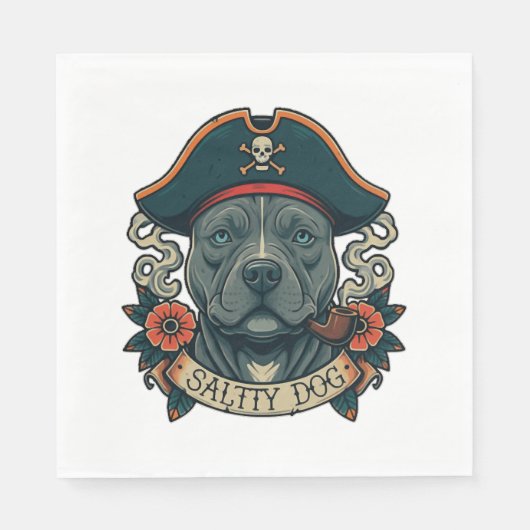 Zoute hond Pitbull Servet (Voorkant)