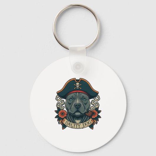 Zoute Hond Pitbull Sleutelhanger (Voorkant)