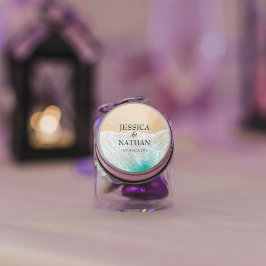 Zoute kusjes die ik heb Blauwgroen in het zandstra Ronde Sticker