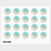 Zoute kussen I Turquoise I Zandstrand Bruiloft Ronde Sticker (Vel)
