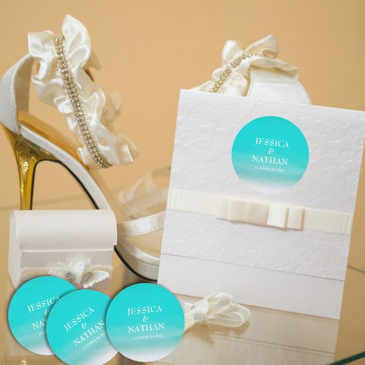 Zoute kussen in Niagara i Sandy Beach bruiloft Ronde Sticker