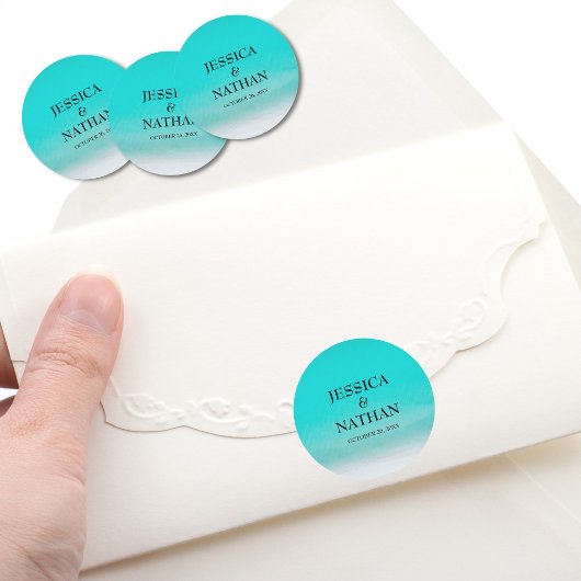 Zoute kussen in Niagara i Sandy Beach bruiloft Ronde Sticker