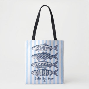 Zoute Maar Zoete Blauwe Streep Zeevis Tote Bag