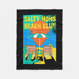 Zoute moeders strandclub retro zonsondergang tropi fleece deken
