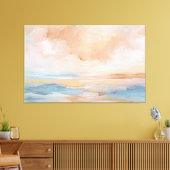 Zoute omhelzing - Abstract zeegezicht Canvas Afdruk (Insitu (Woonkamer))