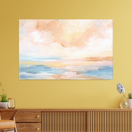 Zoute omhelzing - Abstract zeegezicht Canvas Afdruk (Insitu (Woonkamer))