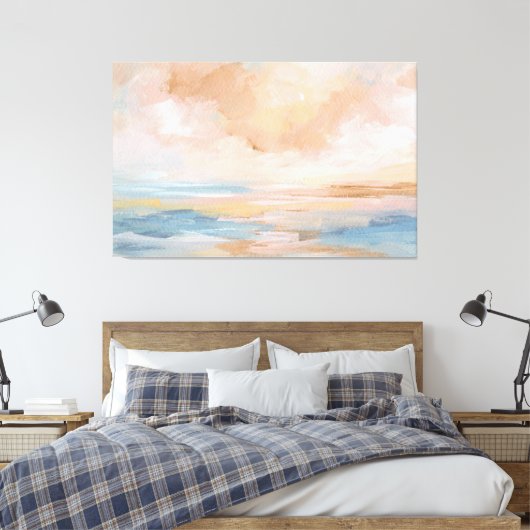 Zoute omhelzing - Abstract zeegezicht Canvas Afdruk (Insitu (Slaapkamer))