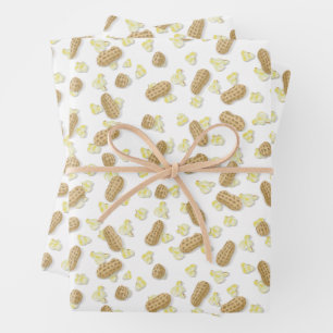 Zoute Popcorn en Peanuts Gift Wrap voelen Inpakpapier Vel