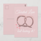 Zoute Pretzel Twist Liefde Briefkaart (Voorkant / Achterkant)