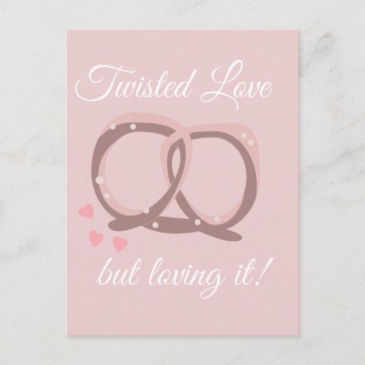 Zoute Pretzel Twist Liefde Briefkaart (Voorkant)