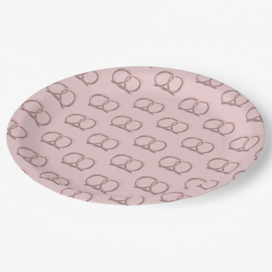 Zoute pretzel Twist Pattern Party Papieren Bordje (Gekanteld)