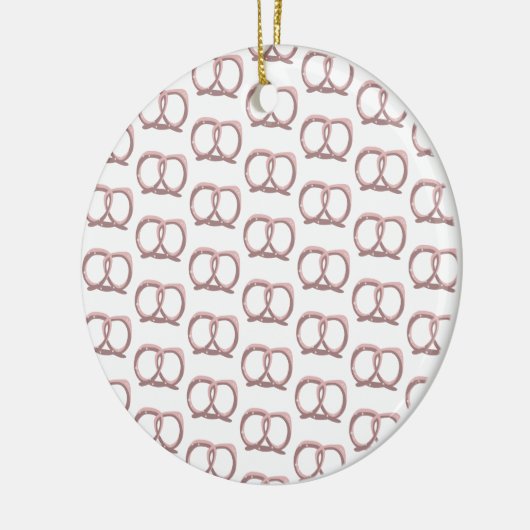 Zoute pretzel Twist Pattern Pink Keramisch Ornament (Links)
