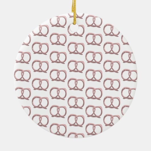 Zoute pretzel Twist Pattern Pink Keramisch Ornament (Achterkant)