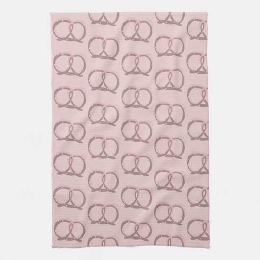 Zoute pretzel Twist Pattern Pink Kitchen Towel Theedoek (Verticaal)