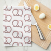 Zoute pretzel Twist Pattern Pink Theedoek (Quarter Fold)